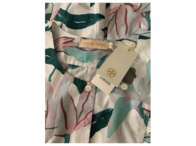 Tory Burch Vestido de popelina de algodón estampado Multicolor 