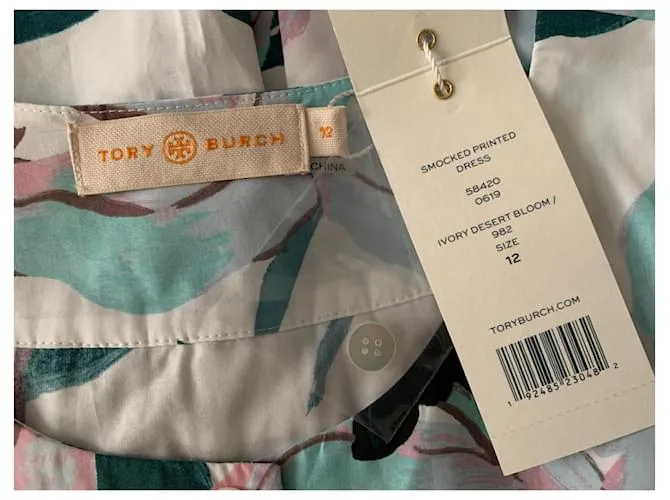 Tory Burch Vestido de popelina de algodón estampado Multicolor 