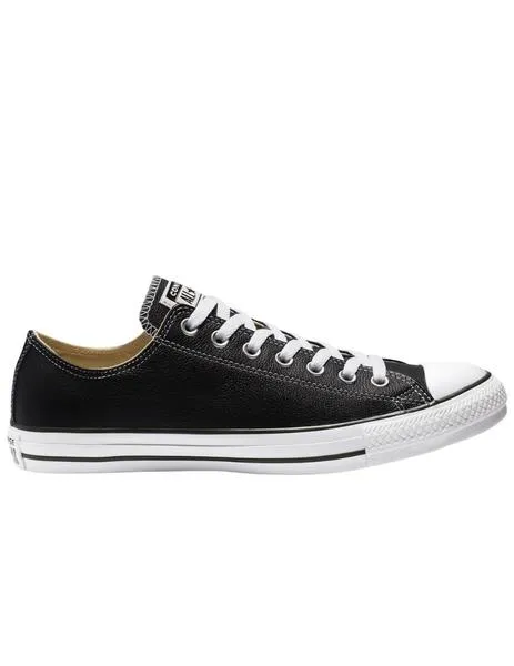 Zapatillas converse CT all star bajo negro piel de mujer.