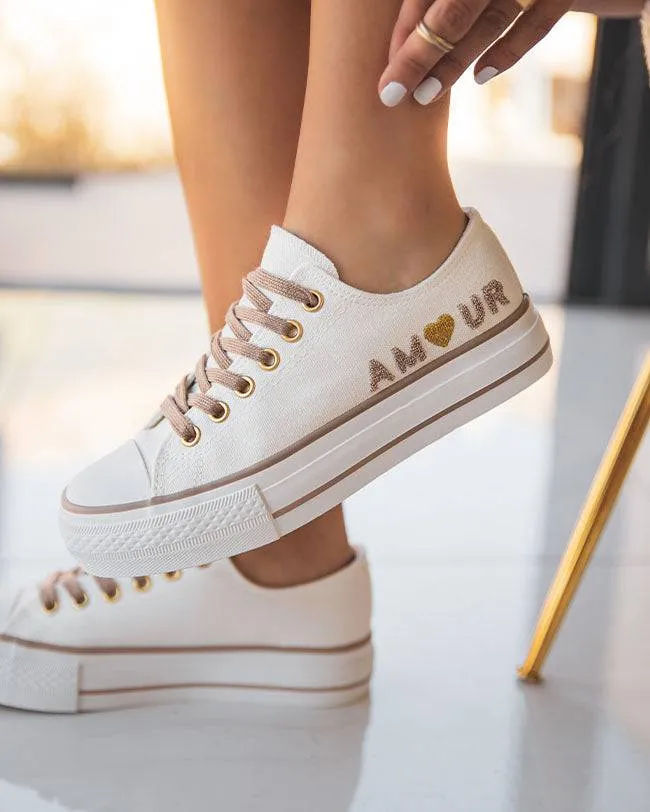 Zapatillas de lona blancas para mujer - Nour