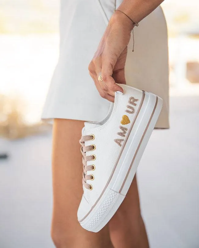 Zapatillas de lona blancas para mujer - Nour