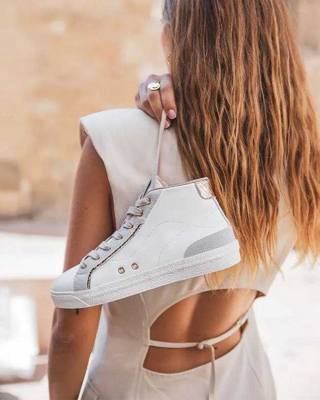 Zapatillas de mujer altas blancas - Aria