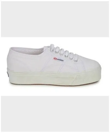 Zapatillas SUPERGA Plataforma Doble Blancas Chica Mujer