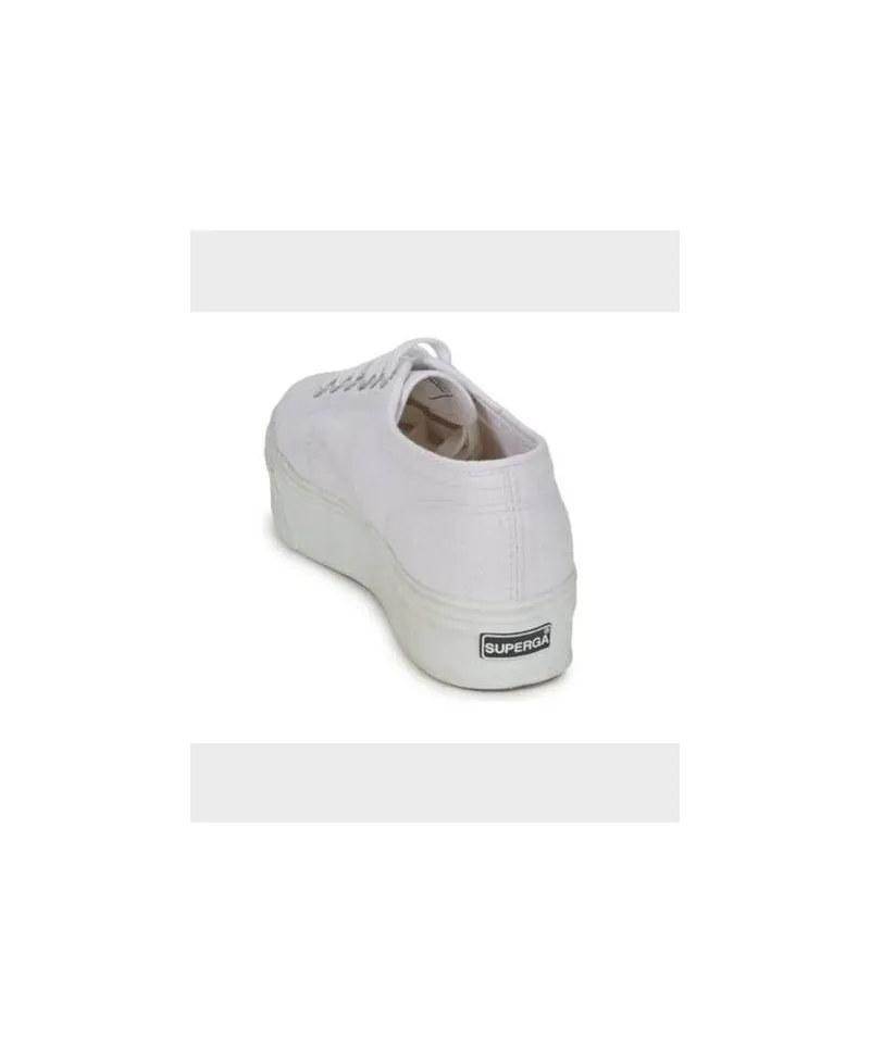 Zapatillas SUPERGA Plataforma Doble Blancas Chica Mujer