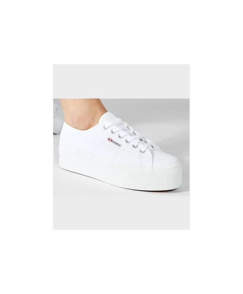 Zapatillas SUPERGA Plataforma Doble Blancas Chica Mujer