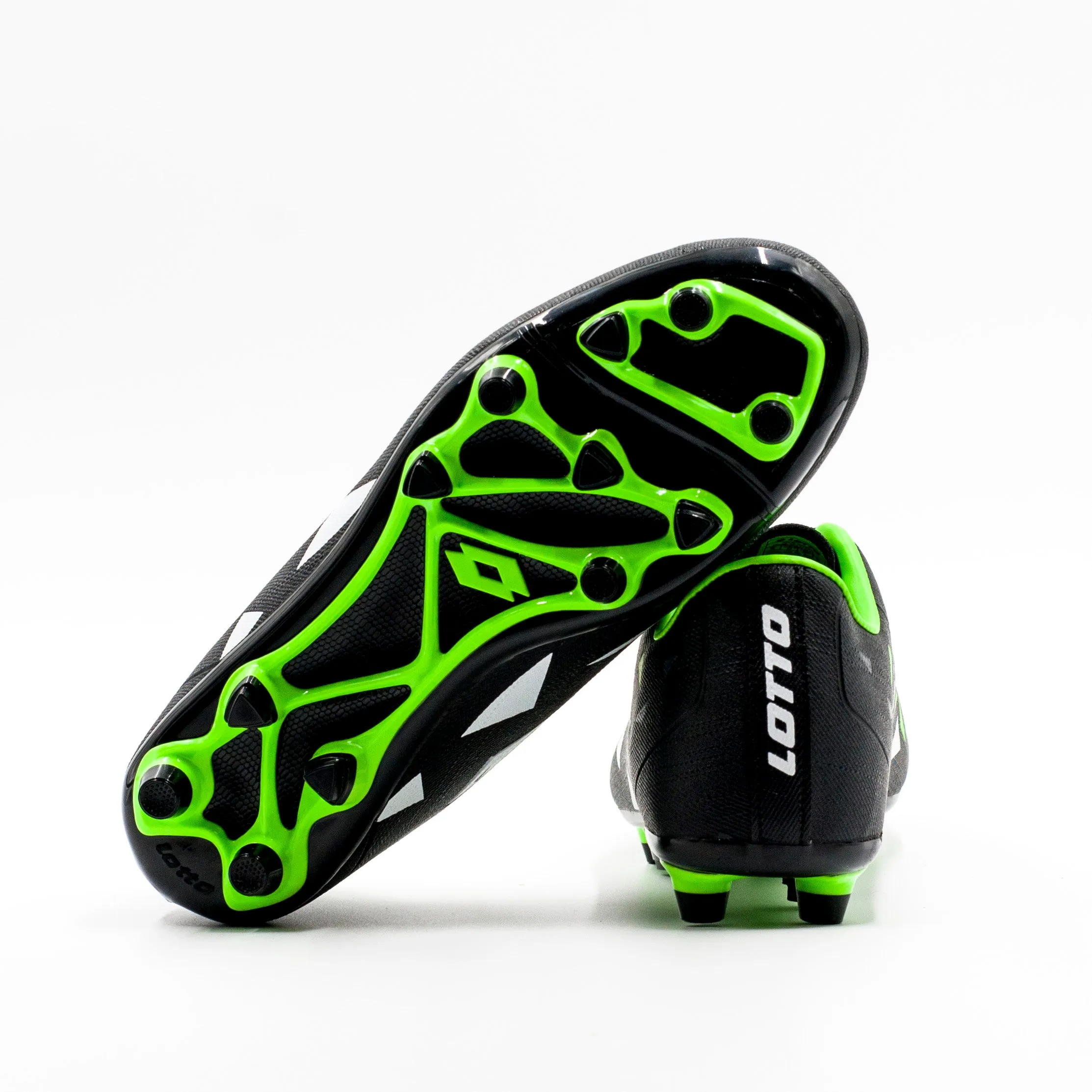 Zapato Chuteador Fútbol Lotto Juvenil color Negro Verde