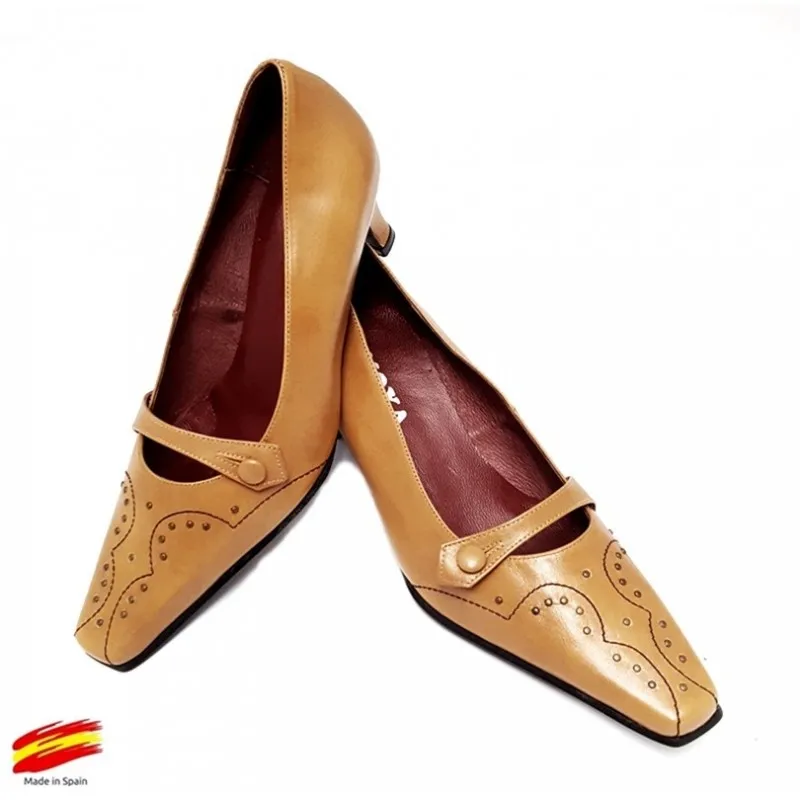 Zapato Mujer Ancho Especial En Piel. Sanapie